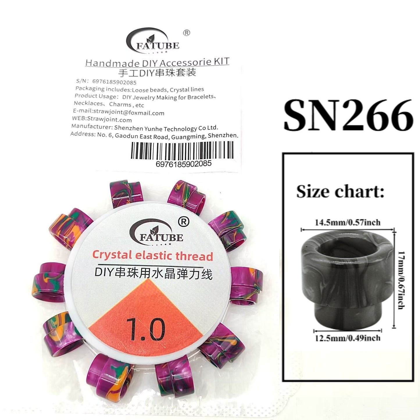 Colorful Gold Foil Resin Large Hole Spacer Tube Beads Loose Beads for DIY Handmade Bracelet Necklace Jewelry Making.