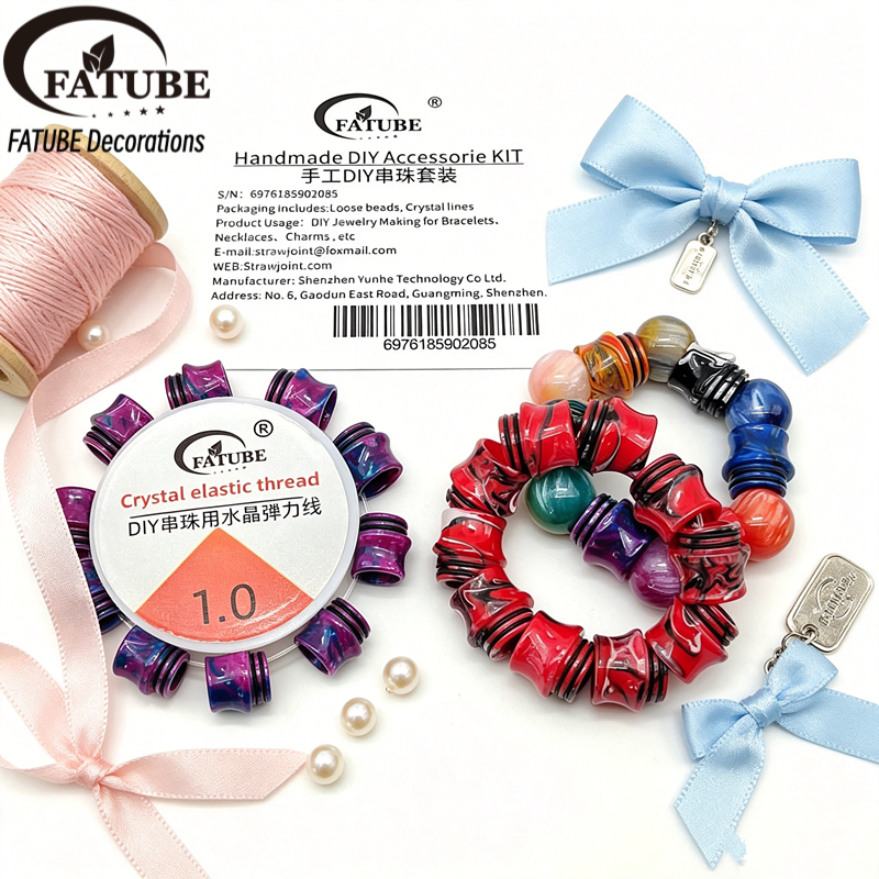 FATUBE Wear-Resistant Transparent Beading Elastic Thread 1.0mm Crystal Cord for Handmade DIY Bracelet Accessories.