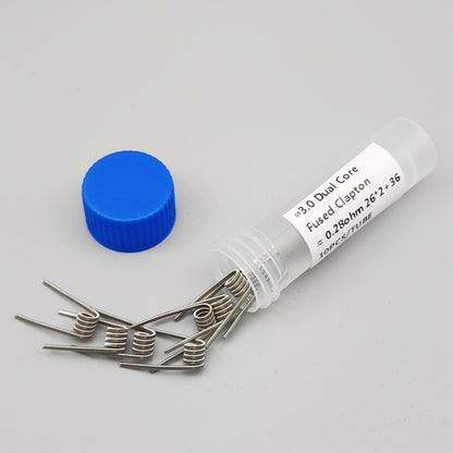Premium Ni80 Dual Core Fused Clapton Prebuilt Coils - 0.28Ω/0.62Ω, 3.0mm 10/20/30PCS - Fast Heating Resistance Wire