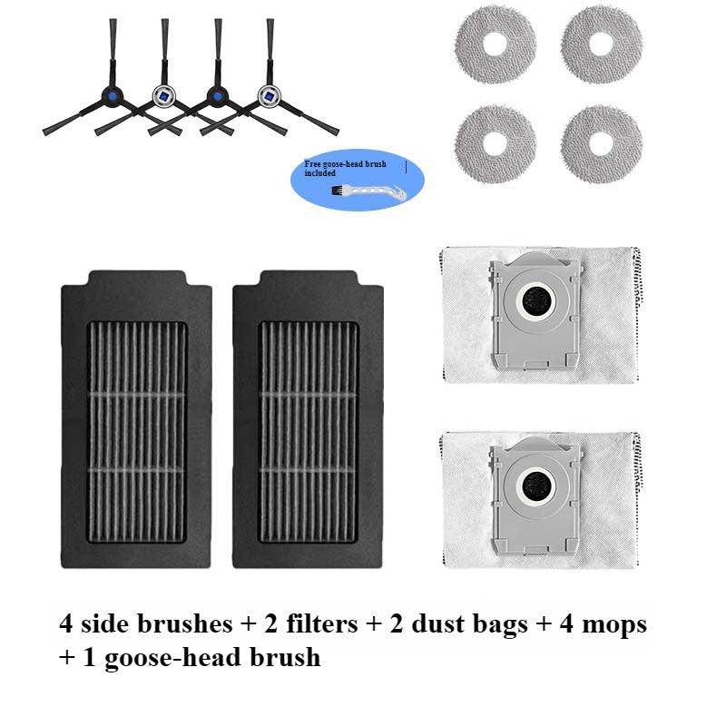 Consumables & Accessories for Ecovacs T50 PRO Robot Vacuum:Dust Bag,Mop Cloth,Cleaning Solution,Rolling Brush,Side Brush,Filter