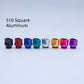 510 Rectangle square Aluminum Multicolor colour /drip tip  With Button set XBONE Colorful  Aluminum DRIP TIPS Straw Joint