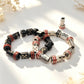 FATUBE 1.0mm Crystal Elastic Stretch Cord DIY Jewelry Making Kit, Black Silver Arrow Stainless Steel Tube Beads, Handmade Bracelet Necklace Charms Accessories Set
