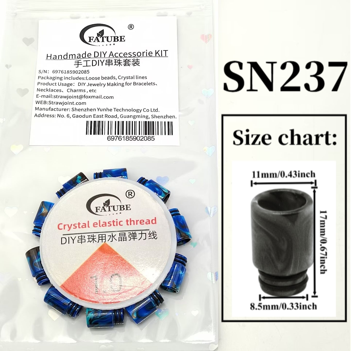 FATUBE 1.0mm Crystal Elastic Thread, DIY Beading Supplies for Handmade Bracelets and Necklaces.