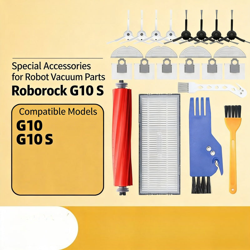 Compatible for Roborock G10/G10S Accessories Main Roller Brush Side Brush Filter Cleaning Mop Cloth