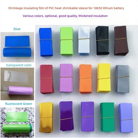 Straw Joint 100Pcs/Pack 18650 Lithium Battery PVC Heat-shrinkable Sleeve Skin Shrink Film