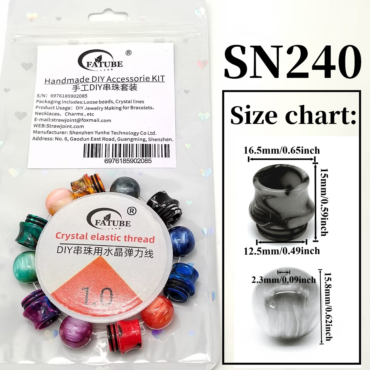 FATUBE Wear-Resistant Transparent Beading Elastic Thread 1.0mm Crystal Cord for Handmade DIY Bracelet Accessories.