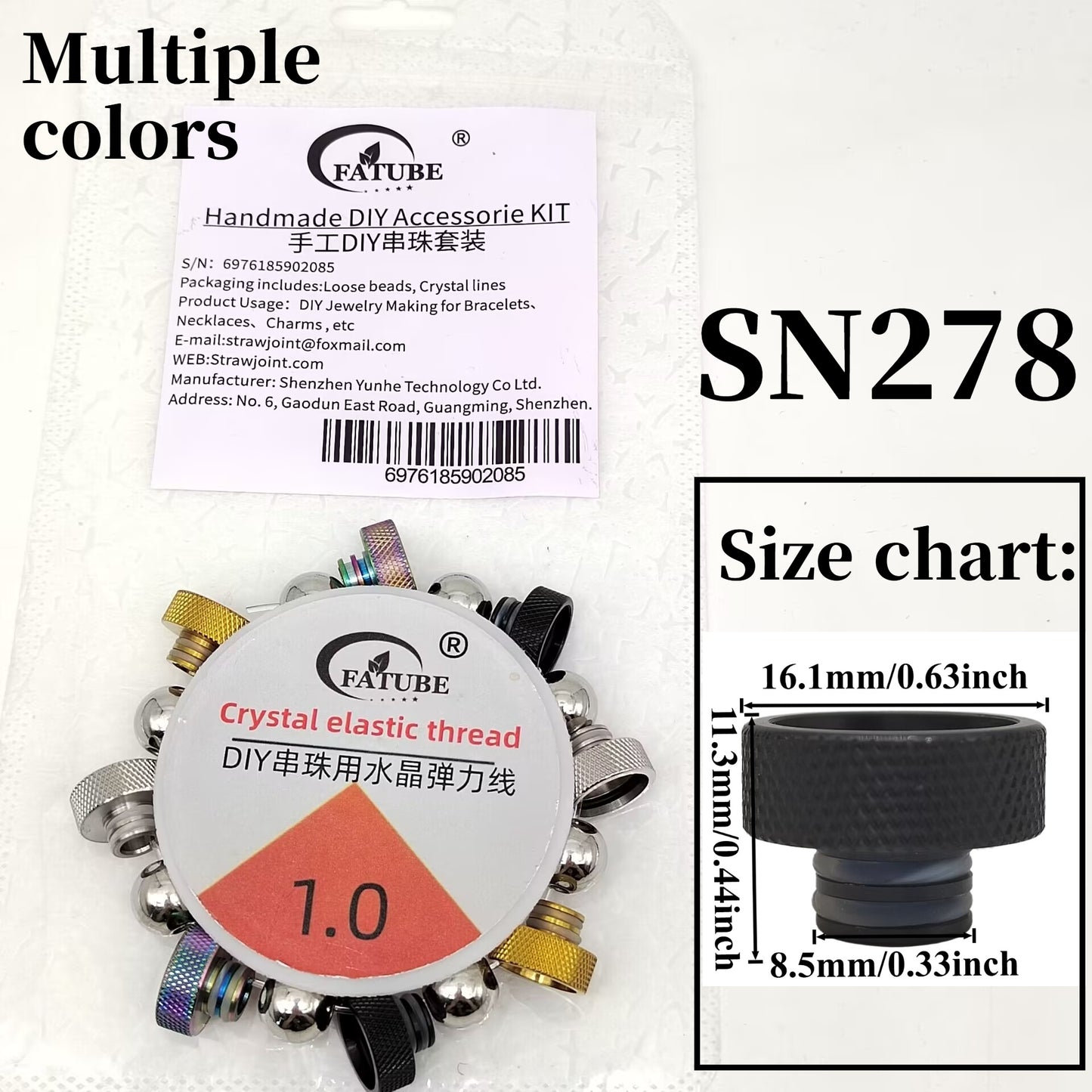 Multi Style Metal Beads and Clear Elastic Cord Kit Handmade DIY Stretch String Jewelry Making Supplies for Bracelets Necklaces