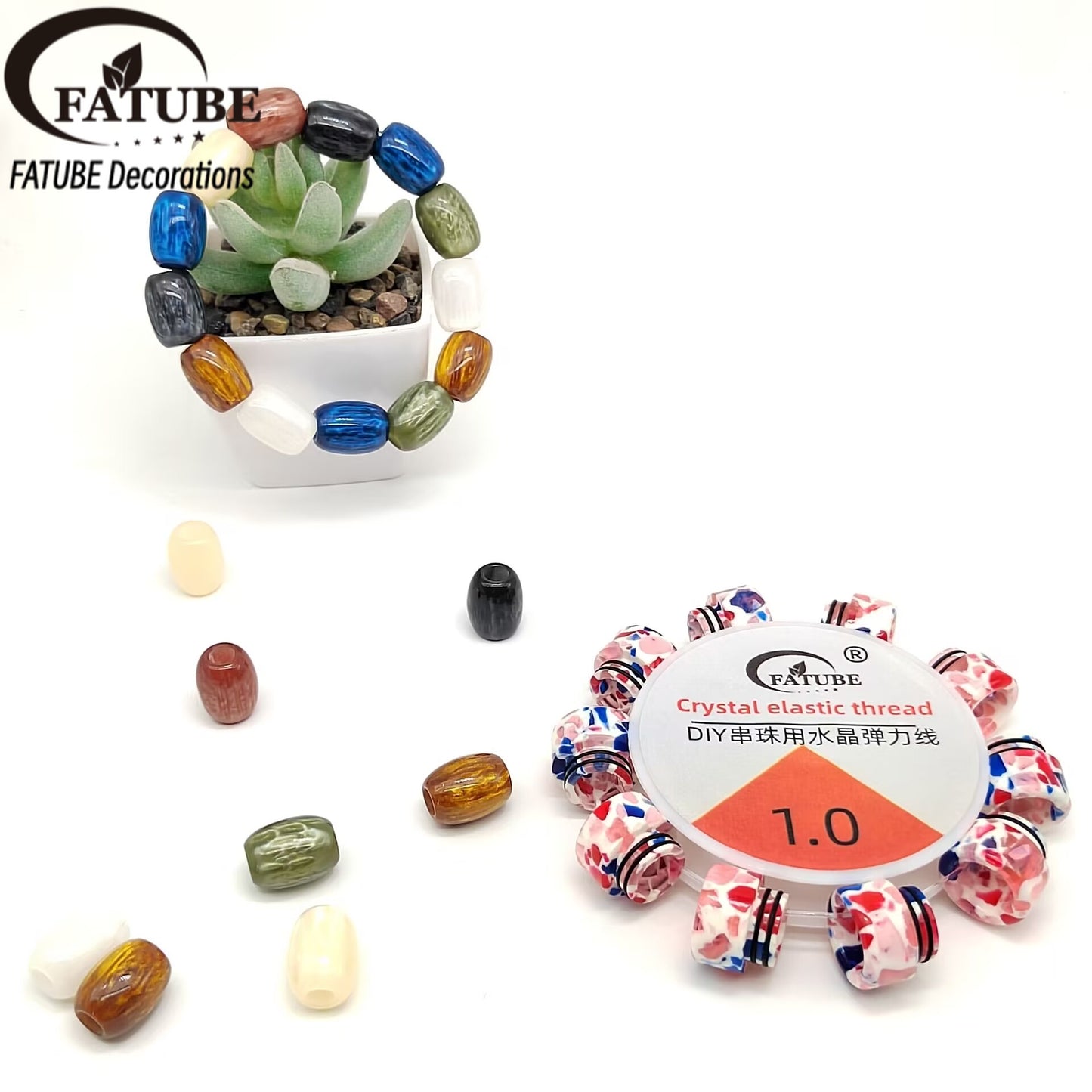 Complete kit with loose beads + crystal elastic cord, no finished bracelet, freely design your own jewelry.