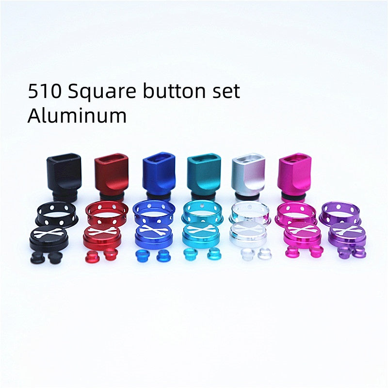 510 Rectangle square Aluminum Multicolor colour /drip tip  With Button set XBONE Colorful  Aluminum DRIP TIPS Straw Joint