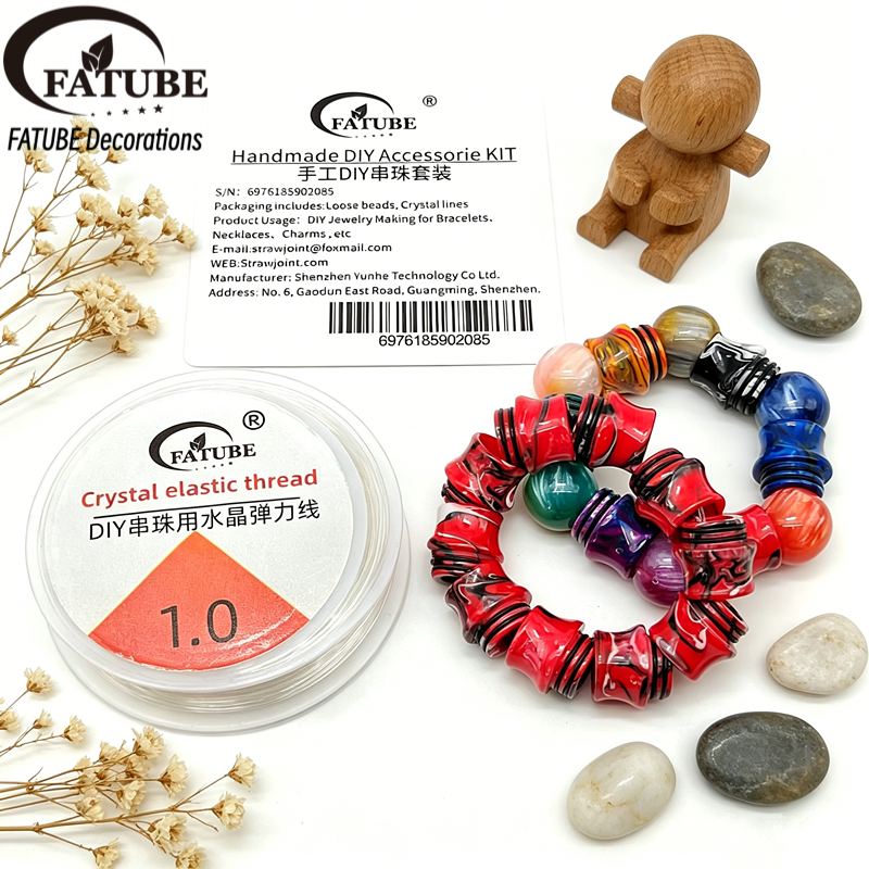 FATUBE Wear-Resistant Transparent Beading Elastic Thread 1.0mm Crystal Cord for Handmade DIY Bracelet Accessories.