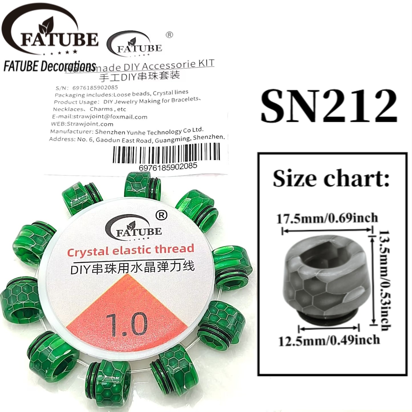 Mixed Color Crack Texture Resin Spacer Beads Set Handmade Jewelry Bracelet Accessories Material.