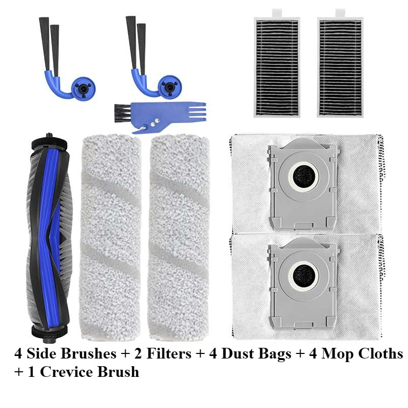 Compatible for Ecovacs X11 / X11 PRO / T80S Robot Vacuum Cleaner Main Brush Side Brush Roller Mop Cloth Filter Dust Bag