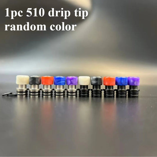 DDSX 1PC New 510 Series Drip Tip Dragon Scale Design Stainless Steel Resin Mouthpiece Random Color