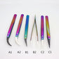 Straw Joint Stainless Steel Ceramic Tweezers High Temperature Head Changeable DIY Repair Hand Tool Rainbow 1Pcs