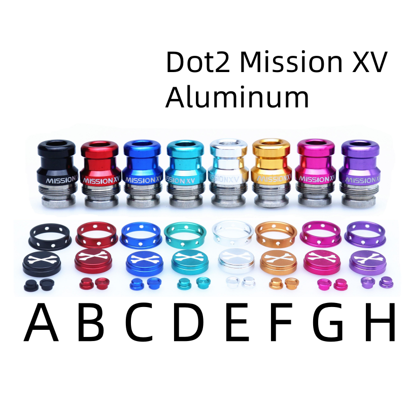 DOT2 Mission XV Aluminum Multicolor/ With Button set XBONE Colorful Mission XV Aluminum DRIP TIP Straw Joint color 8