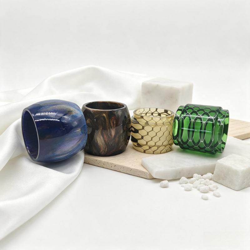 Honeycomb Marbled Resin Cylinder Sleeve Fat Tube Decorative Display Holder Round Resin Tube Accessories for Display Ornament