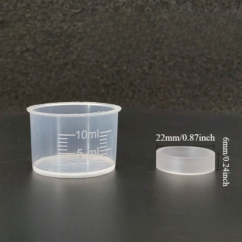 High-Temp Plastic Knurling Glossy Straight Tube Measuring Cups for Precise measurement of small-dose liquids