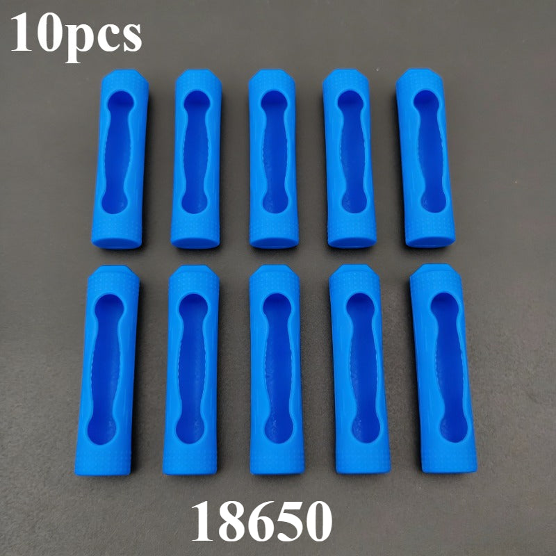 10PCS 18650 Lithium Battery Silicone Sleeve Non-Slip Shockproof Protective Cover
