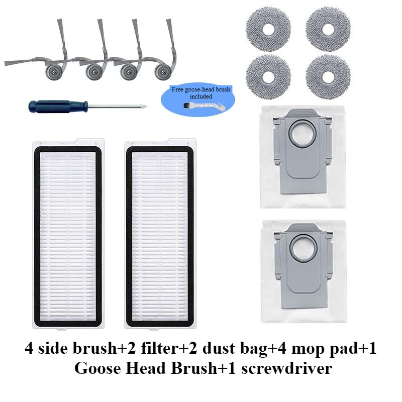 Compatible for Roborock P20 Pro / G20s Ultra Vacuum Cleaner Accessories Side Brush Roller Brush HEPA Filter Mop Cloth