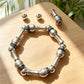 Silver Rotatable Metal Tube Beads DIY Jewelry Accessory Kit, Handmade Bracelet and Necklace Making Supplies, Includes 1.0mm Crystal Elastic Stretch Thread
