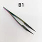 Straw Joint Stainless Steel Ceramic Tweezers High Temperature Head Changeable DIY Repair Hand Tool Rainbow 1Pcs