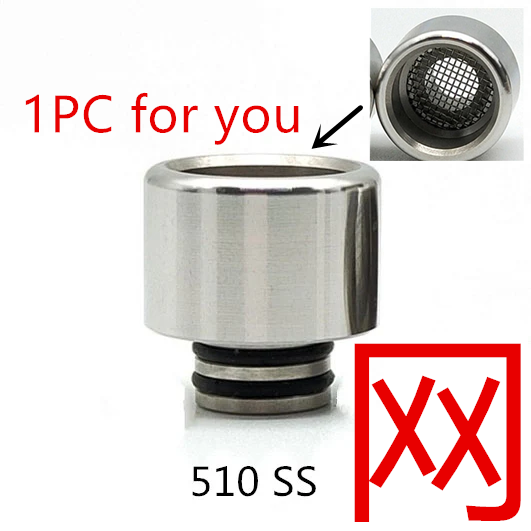 1PCS 510 Stainless Steel + Acrylic Blow Proof Oil Multi Material  Interface Straw Joint