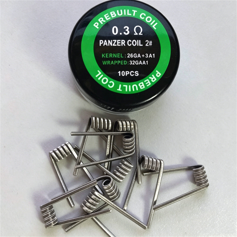 10pcs/box Prebuilt Panzer Coils 0.25Ω/0.3Ω 10Pcs - 24GA/26GA*3 + 32GA A1 Heating Wire, Tight/Loose Wound DIY Heating Elements