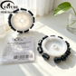 FATUBE Stretch Beading Cord with Glossy Black Loose Beads Complete DIY Jewelry Making Kit.