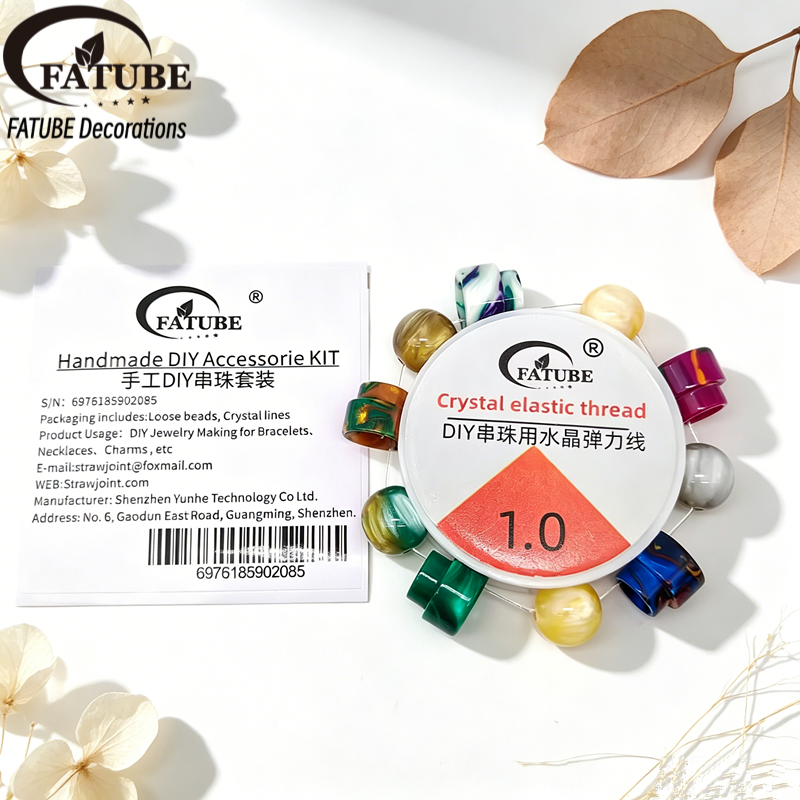 Colorful Gold Foil Resin Large Hole Spacer Tube Beads Loose Beads for DIY Handmade Bracelet Necklace Jewelry Making.