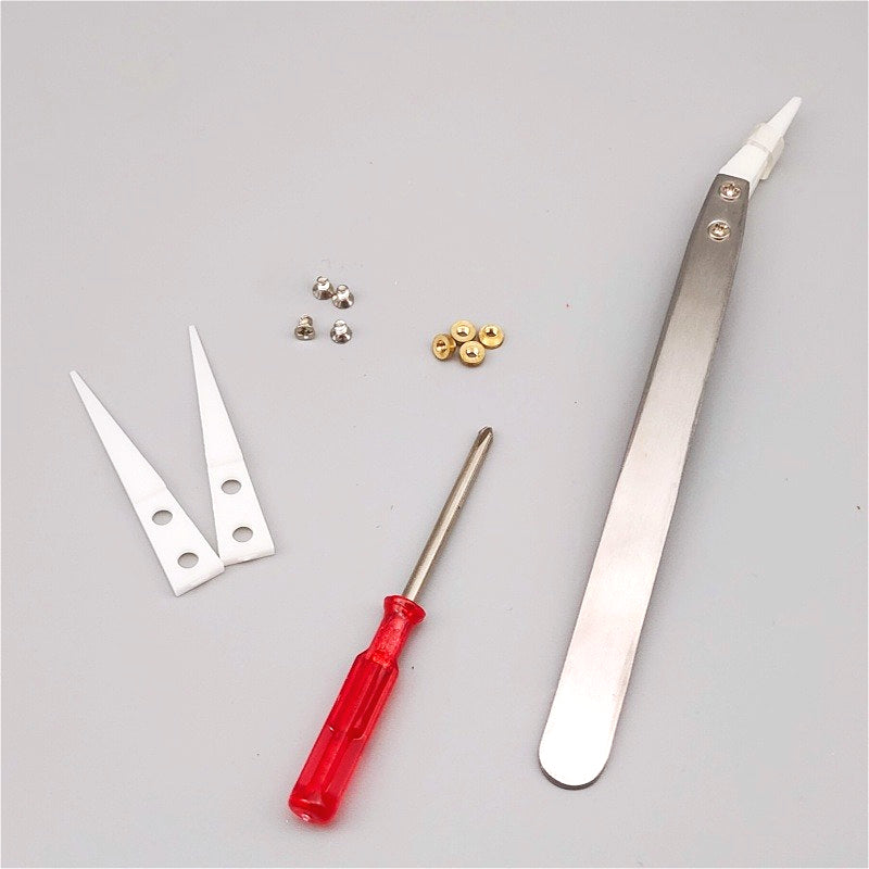 High-Temperature Resistant Smooth Stainless Steel Ceramic Tweezers - Household Pointed & Bent Tip Tool Set