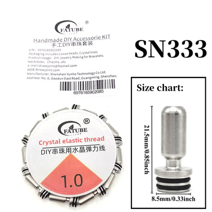 Handmade DIY Jewelry Making Kit Stainless Steel Threaded Cylinder Loose Beads 1.0mm Crystal Elastic Thread For Bracelet Necklace.