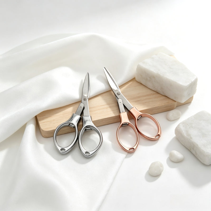 1PC Mini Eyeglass Shaped Folding Pocket Scissors, Portable Travel Small Scissors for DIY Sewing Thread Cutting & Craft Supplies