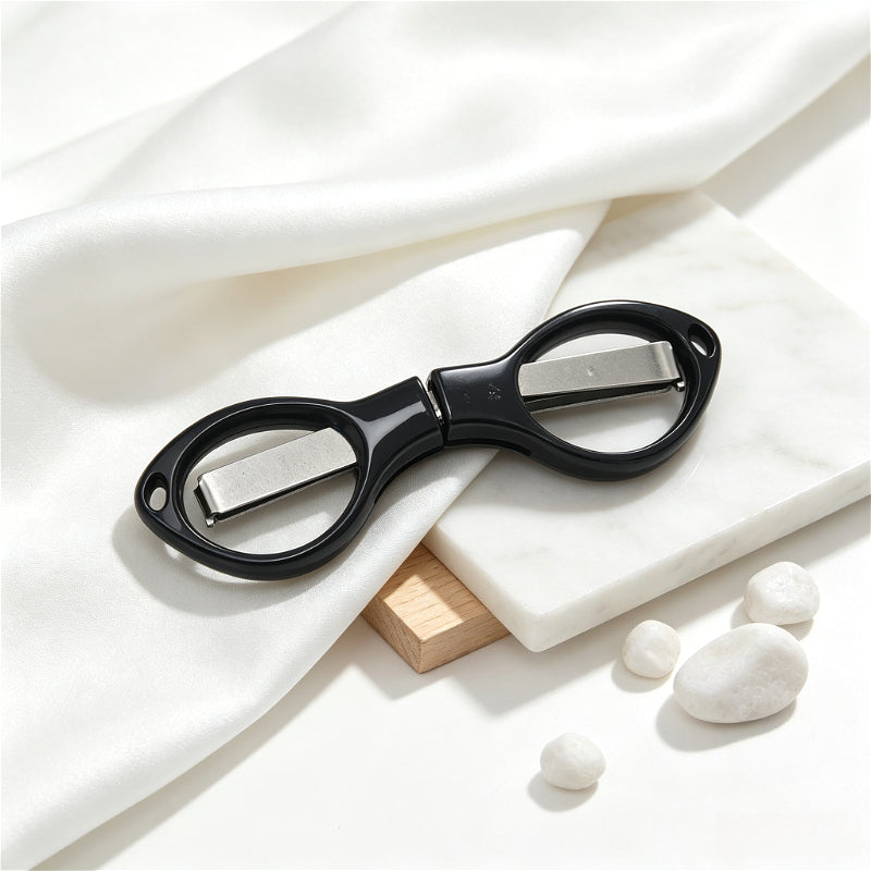 1PC Mini Eyeglass Shaped Folding Pocket Scissors, Portable Travel Small Scissors for DIY Sewing Thread Cutting & Craft Supplies
