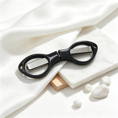 1PC Mini Eyeglass Shaped Folding Pocket Scissors, Portable Travel Small Scissors for DIY Sewing Thread Cutting & Craft Supplies