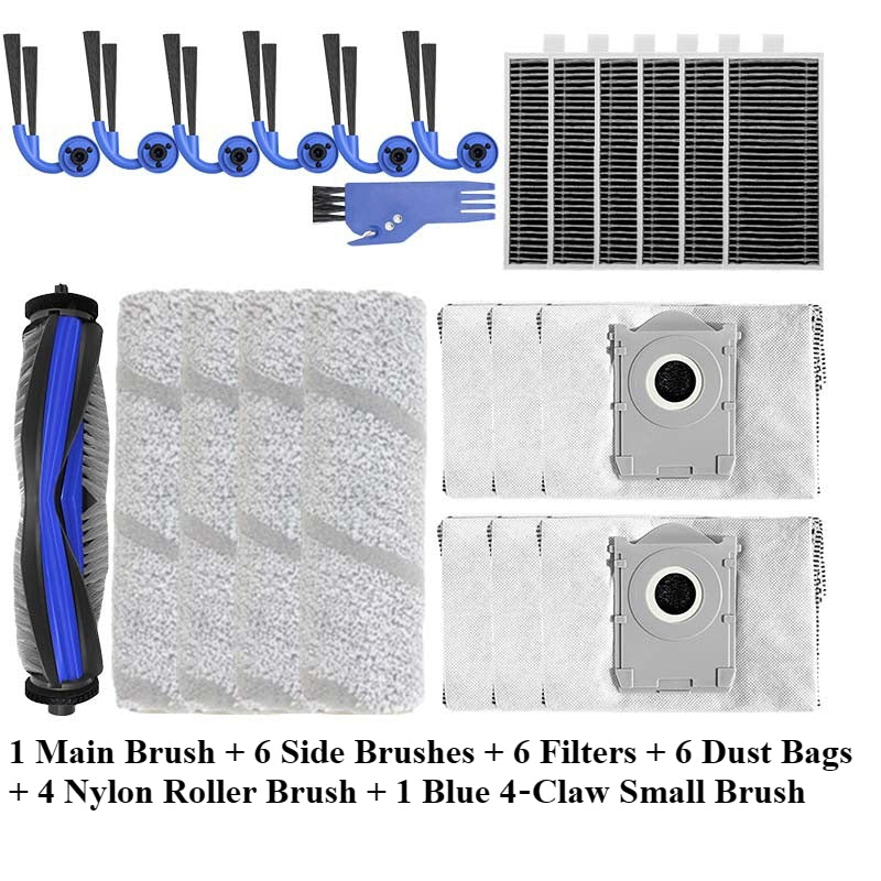 Compatible for Ecovacs X11 / X11 PRO / T80S Robot Vacuum Cleaner Main Brush Side Brush Roller Mop Cloth Filter Dust Bag