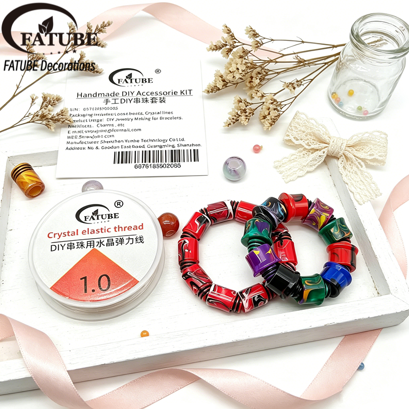 FATUBE 1.0mm Crystal Elastic Thread, DIY Beading Supplies for Handmade Bracelets and Necklaces.