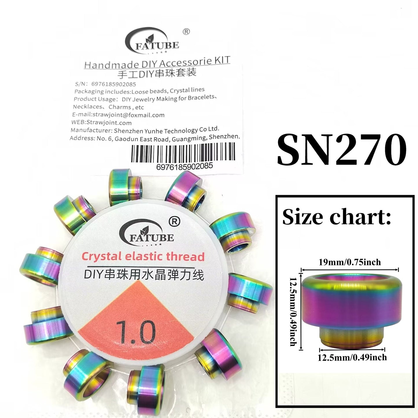Colorful Stainless Steel Bead Separator DIY Handmade Beading Accessories, Crystal Elastic Thread for Homemade Bracelets and Necklaces Kit