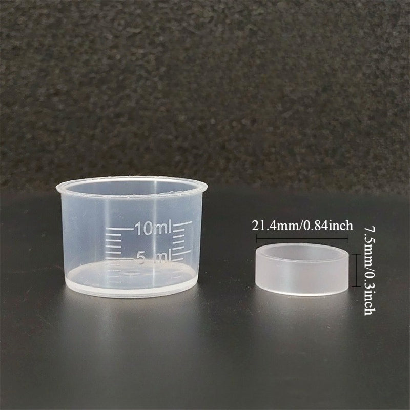 High-Temp Plastic Knurling Glossy Straight Tube Measuring Cups for Precise measurement of small-dose liquids