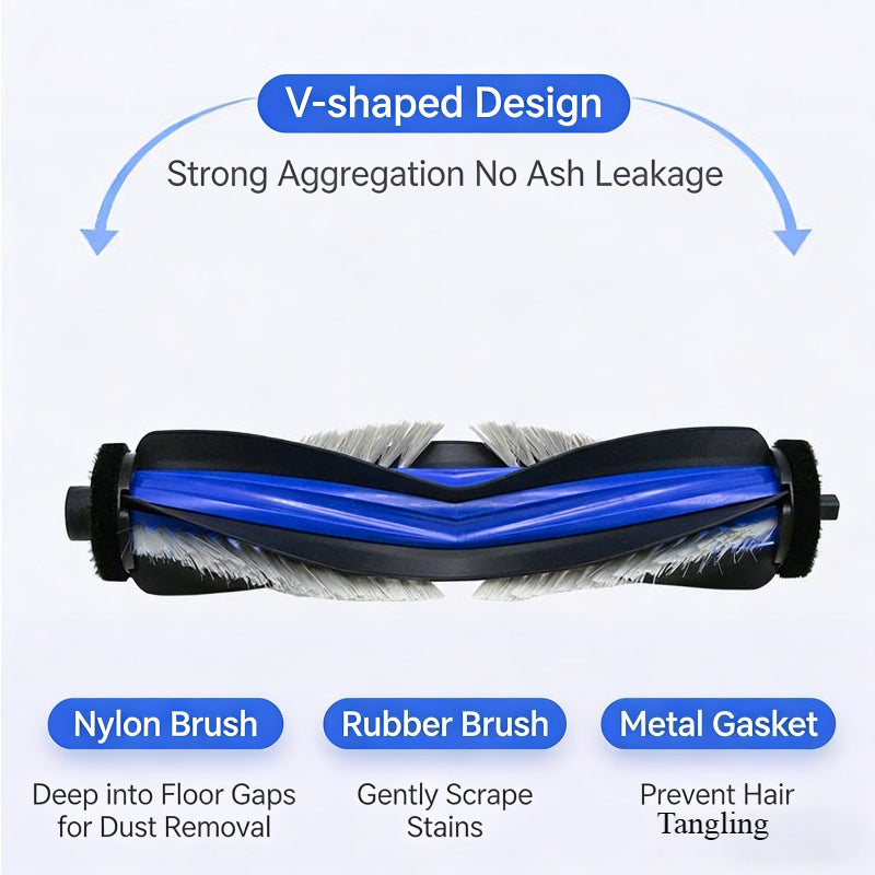 Compatible for Ecovacs T80 Consumables Robot Vacuum Cleaner Parts Roller Brush Side Brush Mop Cloth Filter Cleaning Solution Dust Bag