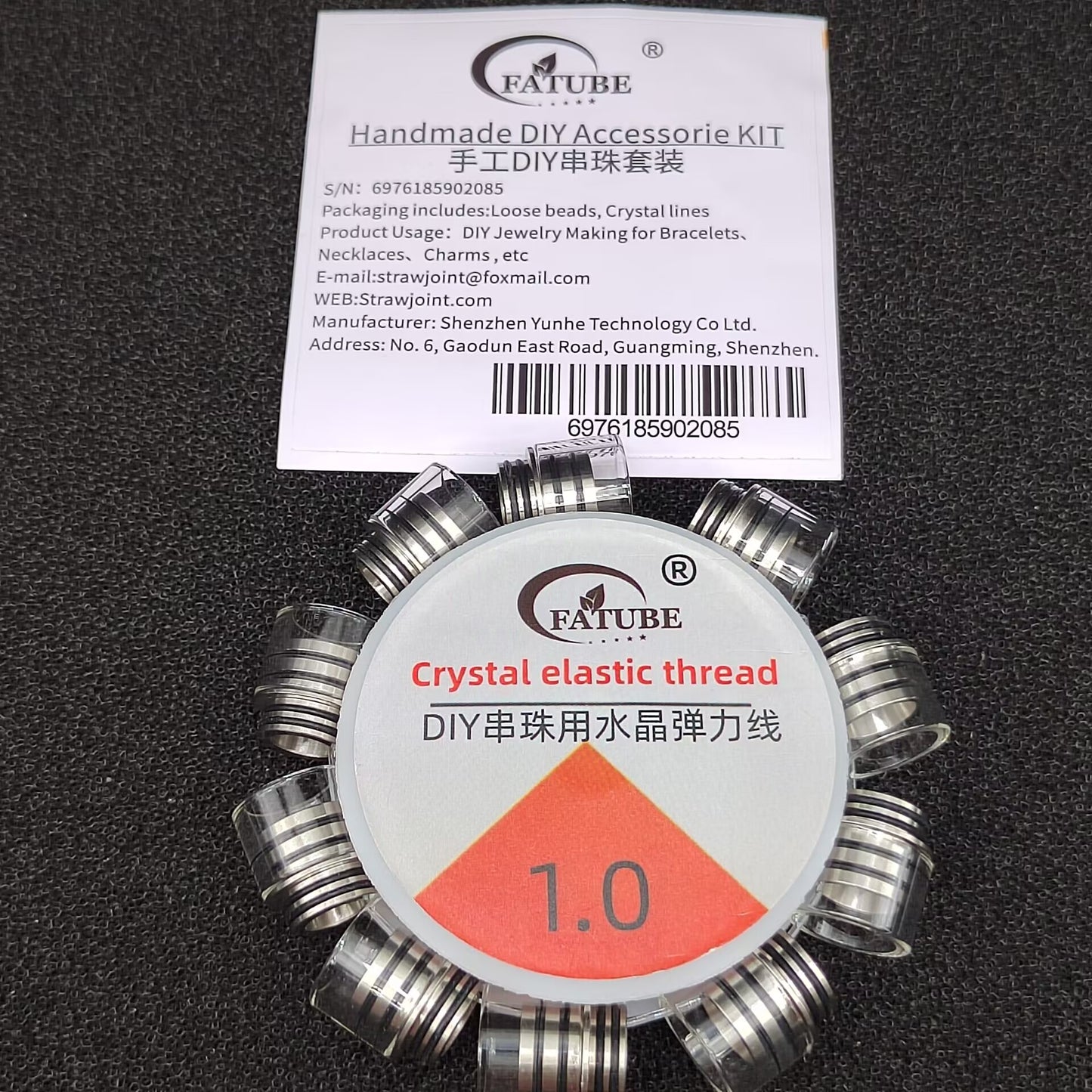 Glass Bead DIY Bracelet Making Kit, 1.0mm Crystal Elastic Thread, Clear Glass Spacer Beads for Handmade Jewelry Necklace Craft Supplies.