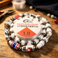1.0mm Crystal Elastic Thread Beading Kit, Printed Ceramic Tube Beads and Stainless Steel Spacers, DIY Handmade Bracelet Necklace Jewelry Making Supplies