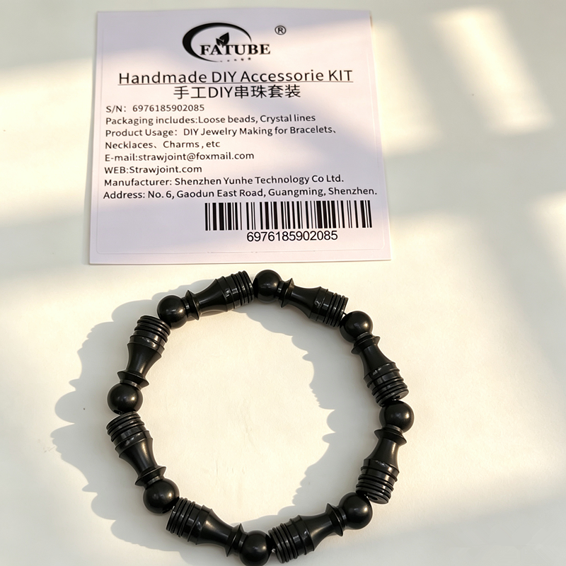 Metal Tube Bead Bracelet, Stainless Steel Black Silver Spacer Beads, DIY Handmade Jewelry Accessories for Bracelet Necklace Making.