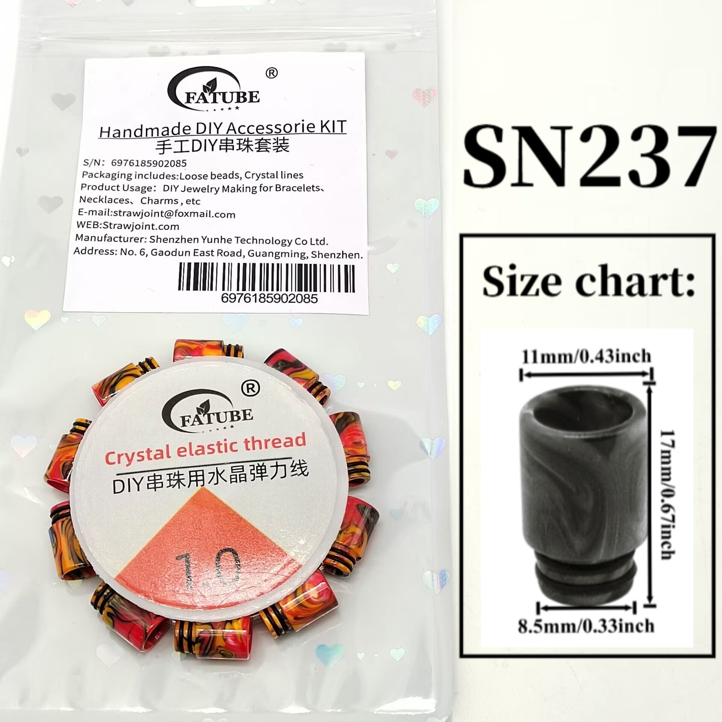 FATUBE 1.0mm Crystal Elastic Thread, DIY Beading Supplies for Handmade Bracelets and Necklaces.