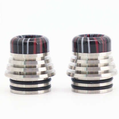 2PCS 810 Stainless Steel + Resin Stripes Multi Material  Interface Straw Joint