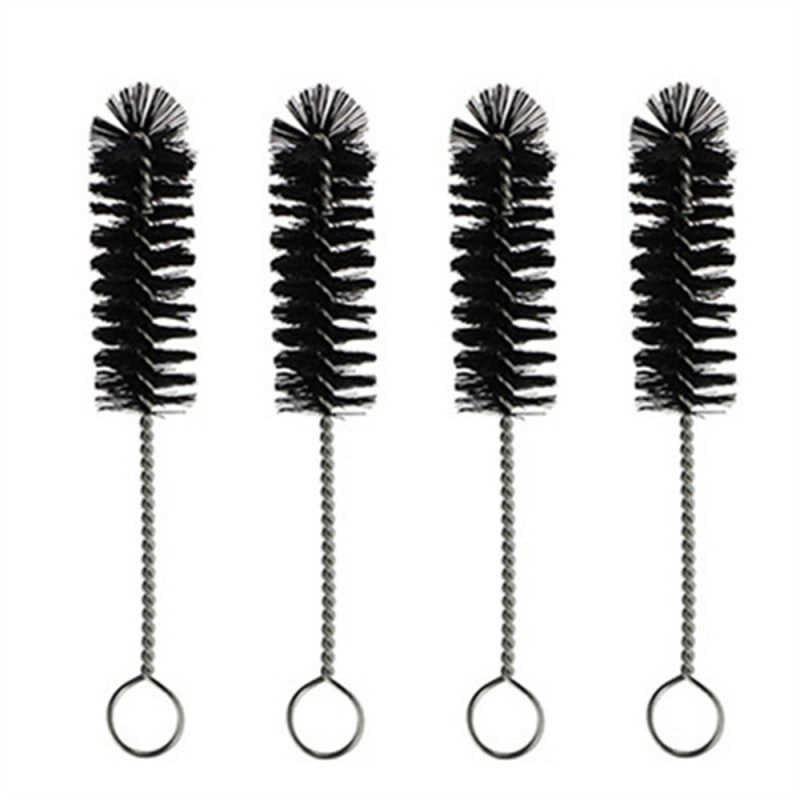 Straw Joint Stainless Steel Cleaning Brush With Handle DIY Tools Black 5Pcs