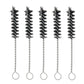 Straw Joint Stainless Steel Cleaning Brush With Handle DIY Tools Black 5Pcs