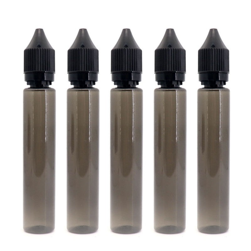 Straw Joint Black PE Dropper Bottle Empty with Cap 5Pcs