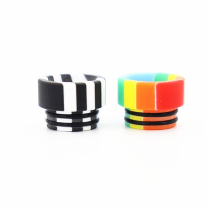 1PCS 810 Rainbow Stripes Brief Paragraph Resin Straw Joint