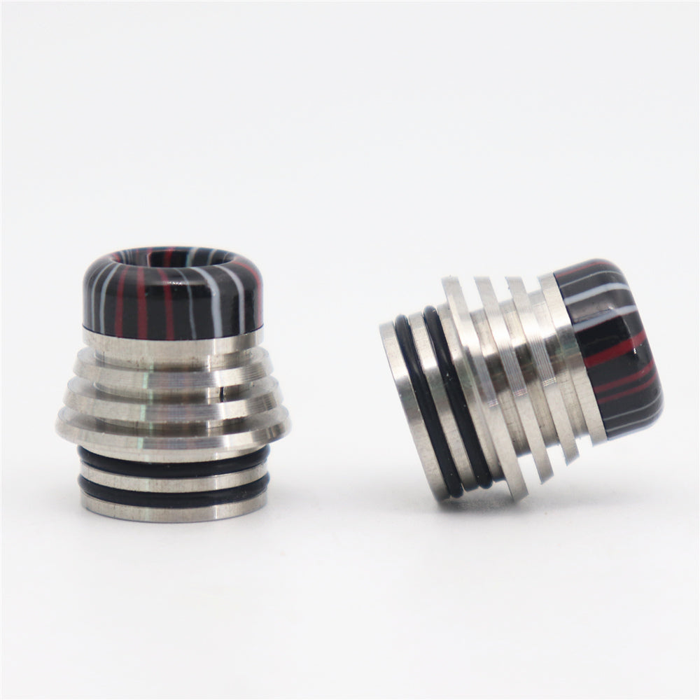 2PCS 810 Stainless Steel + Resin Stripes Multi Material  Interface Straw Joint