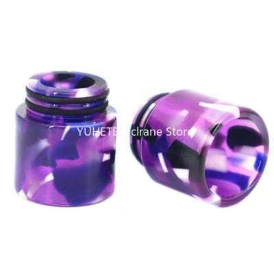 2PCS 810 Purple and Black Long Resin Straw Joint